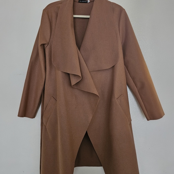 Women's Brown Belted Coat - Picture 3 of 5